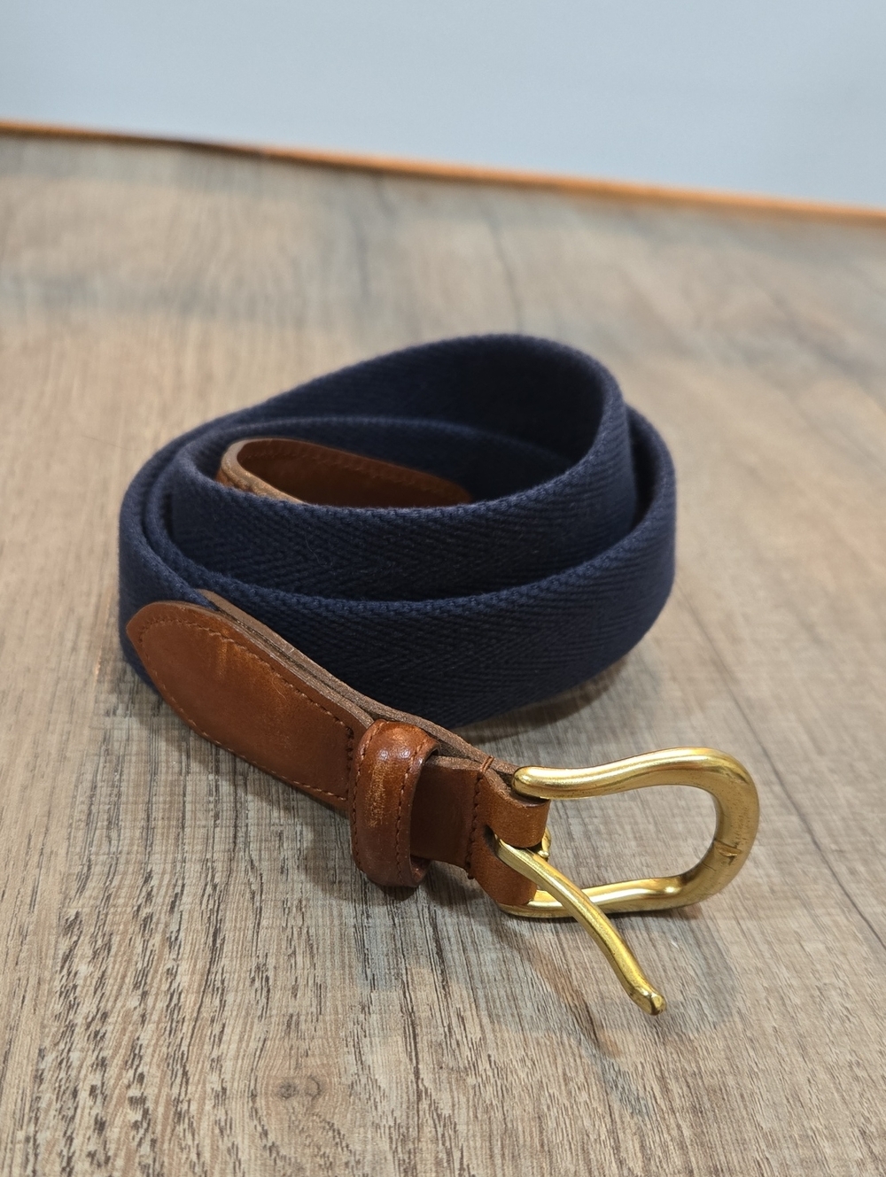 Coach Navy Belt with Brown Leather!